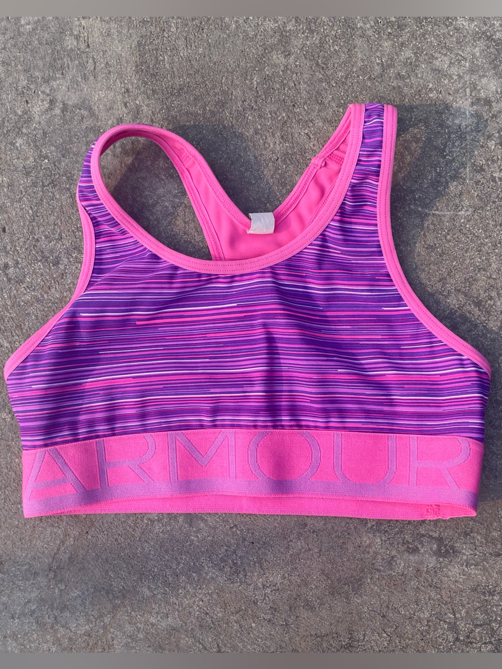 Under Armour Girls' Purple and Pink Striped bralette